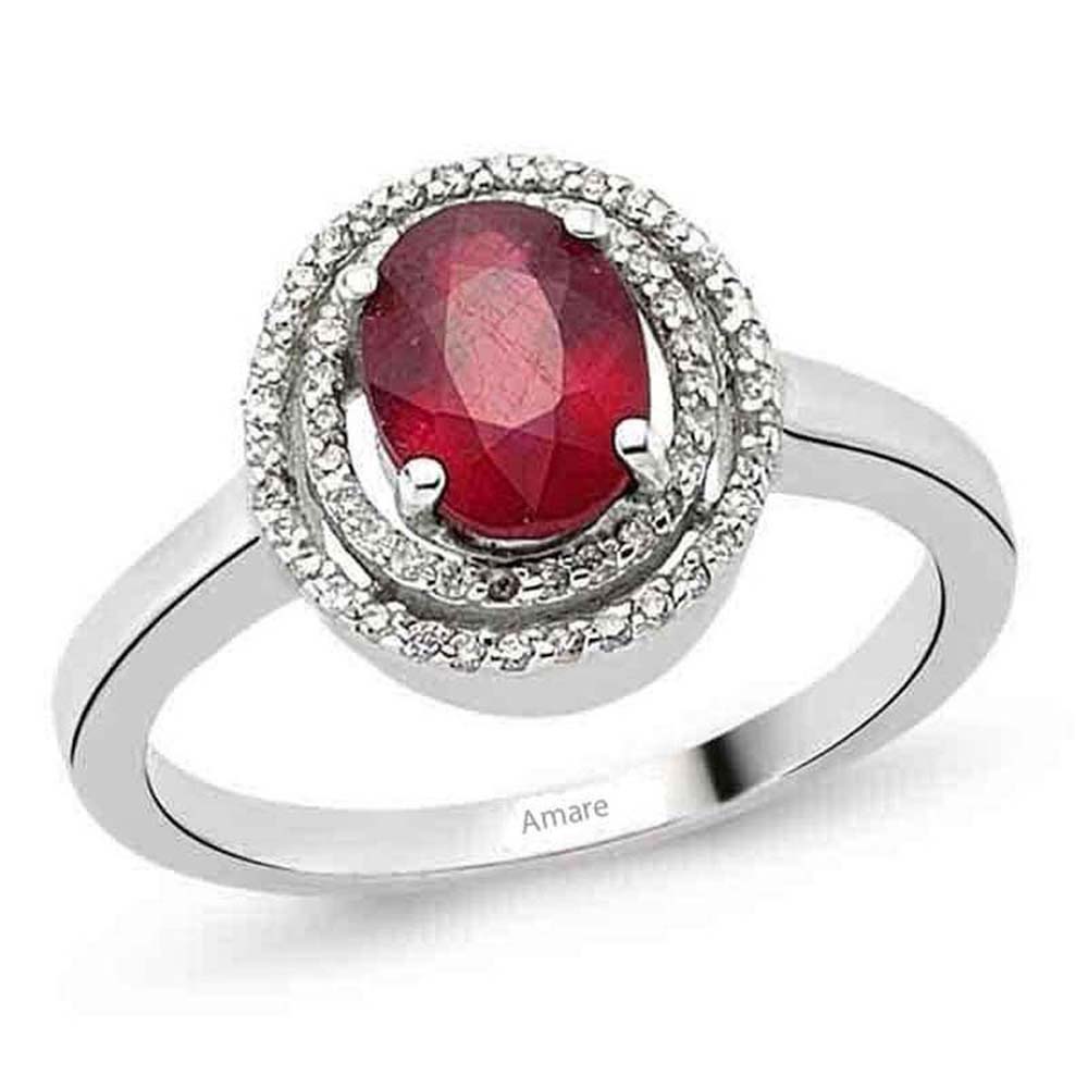 1,27 Karat Pırlantalı Yakut Yüzük - B004049