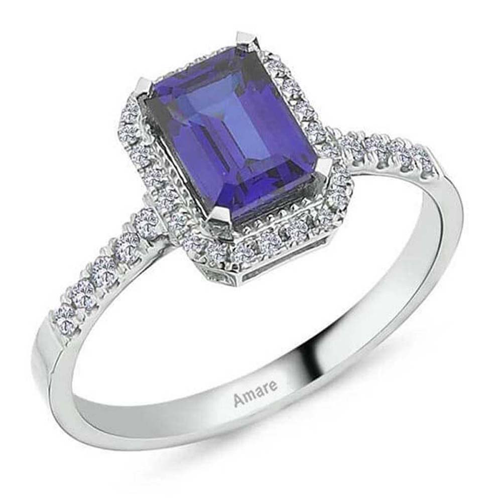 1,52 Karat Pırlantalı Safir Yüzük - B004035