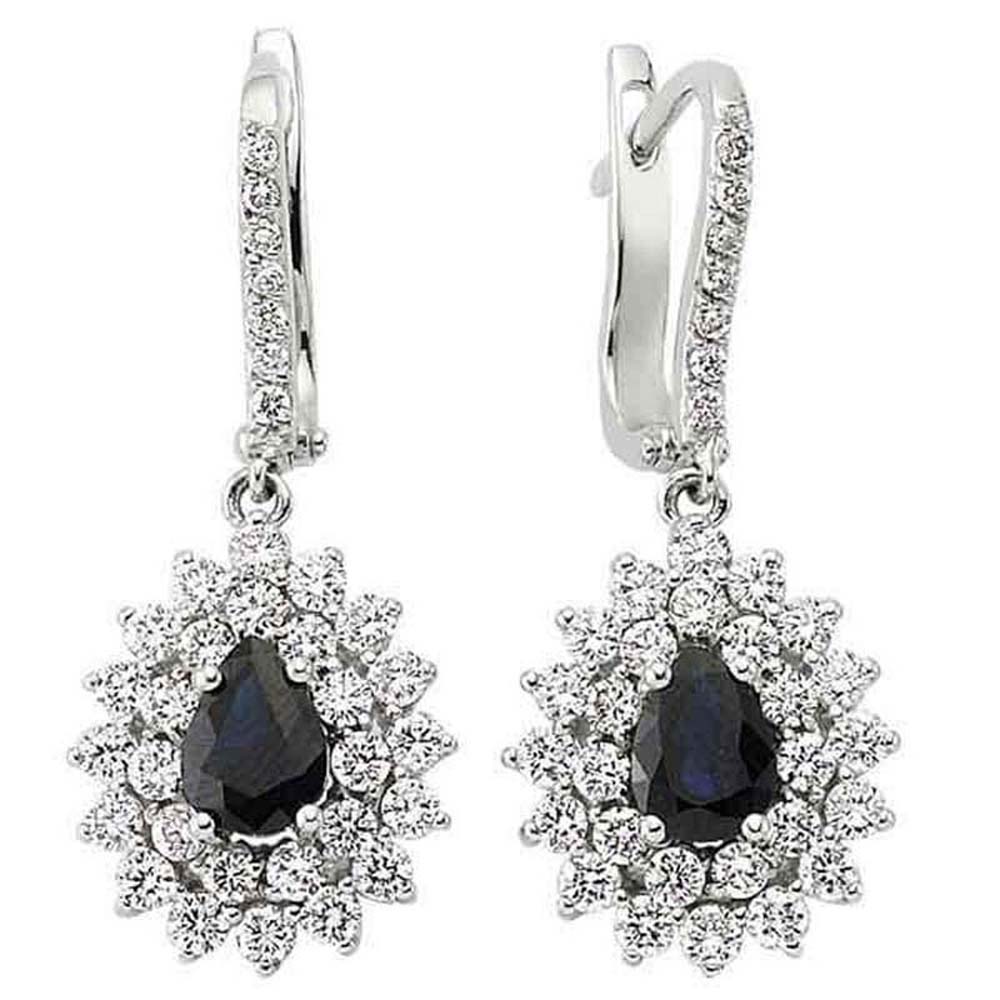 1,65 Karat Safirli Pırlanta Küpe - B004194
