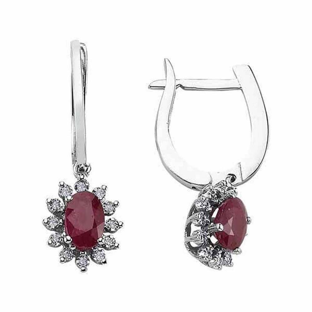 1,72 Karat Yakutlu Pırlanta Küpe - B004201