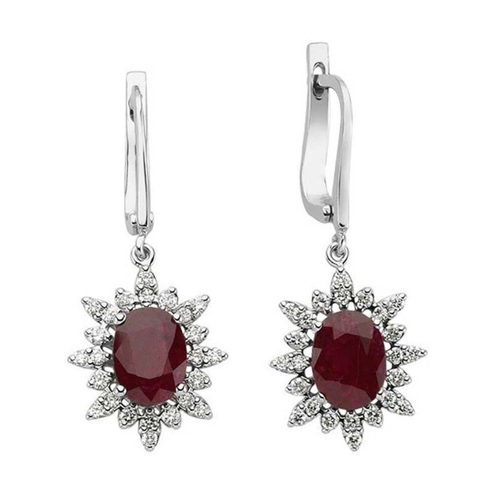 1,73 Karat Yakutlu Pırlanta Küpe - B004199