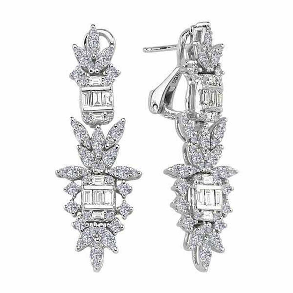 1,75 Karat Baget Pırlanta Küpe - B004177