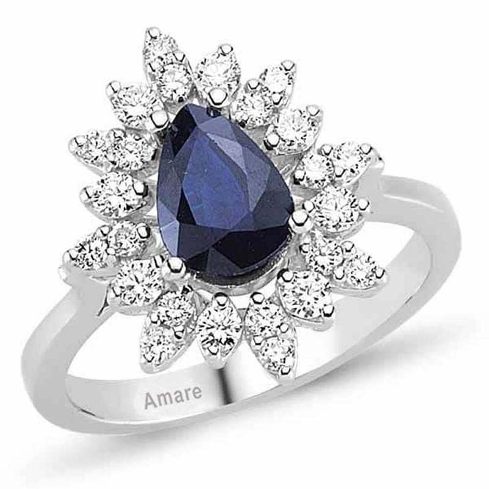 1,90 Karat Pırlantalı Safir Yüzük - B004040