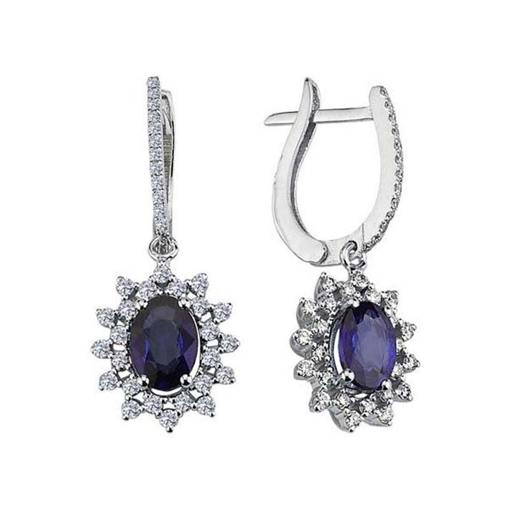 1,91 Karat Safirli Pırlanta Küpe