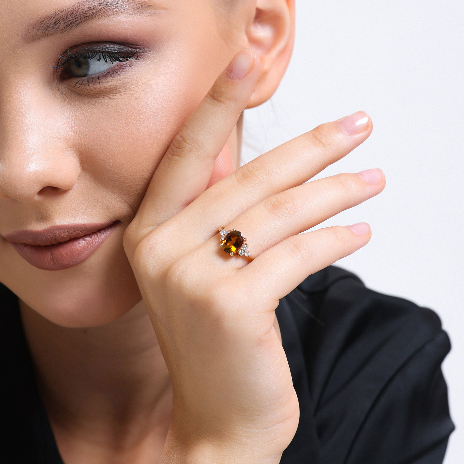 1.94 Karat Pırlantalı Sarı Turmalin Yüzük - ANTY0001