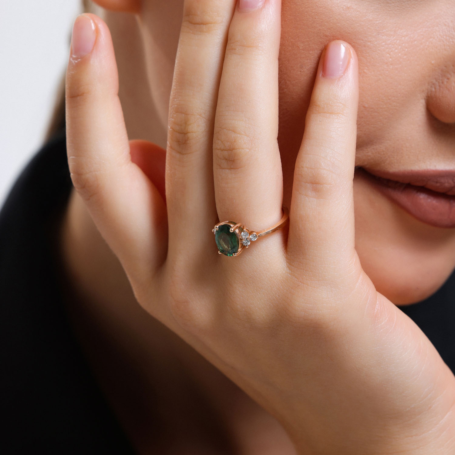 2.02 Karat Pırlantalı Yeşil Turmalin Yüzük - ANTY0003