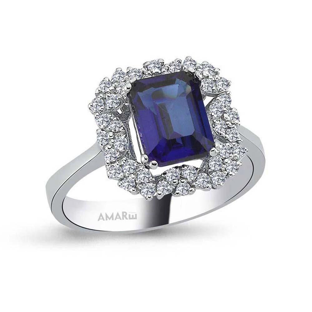 2.25 Karat Pırlantalı Safir Yüzük - B007263