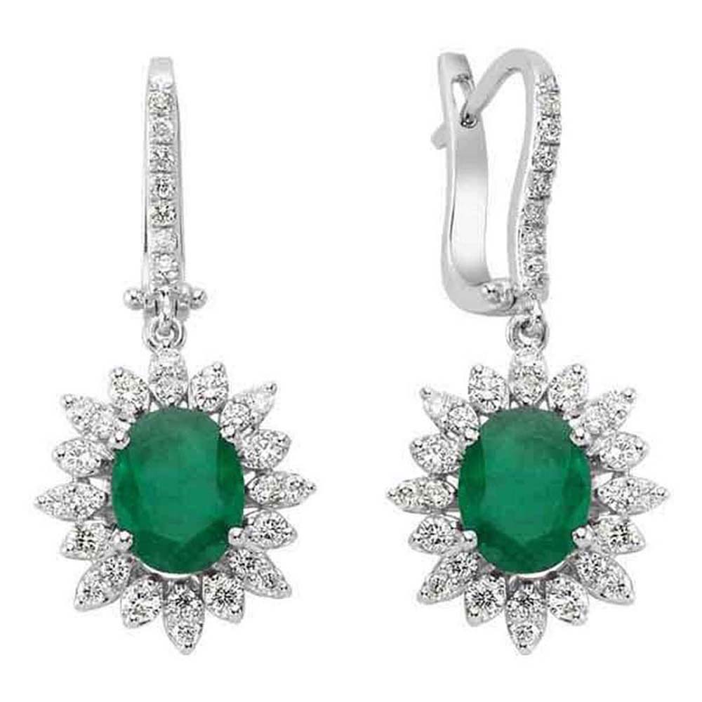 4,21 Karat Pırlantalı Zümrüt Küpe - B004312